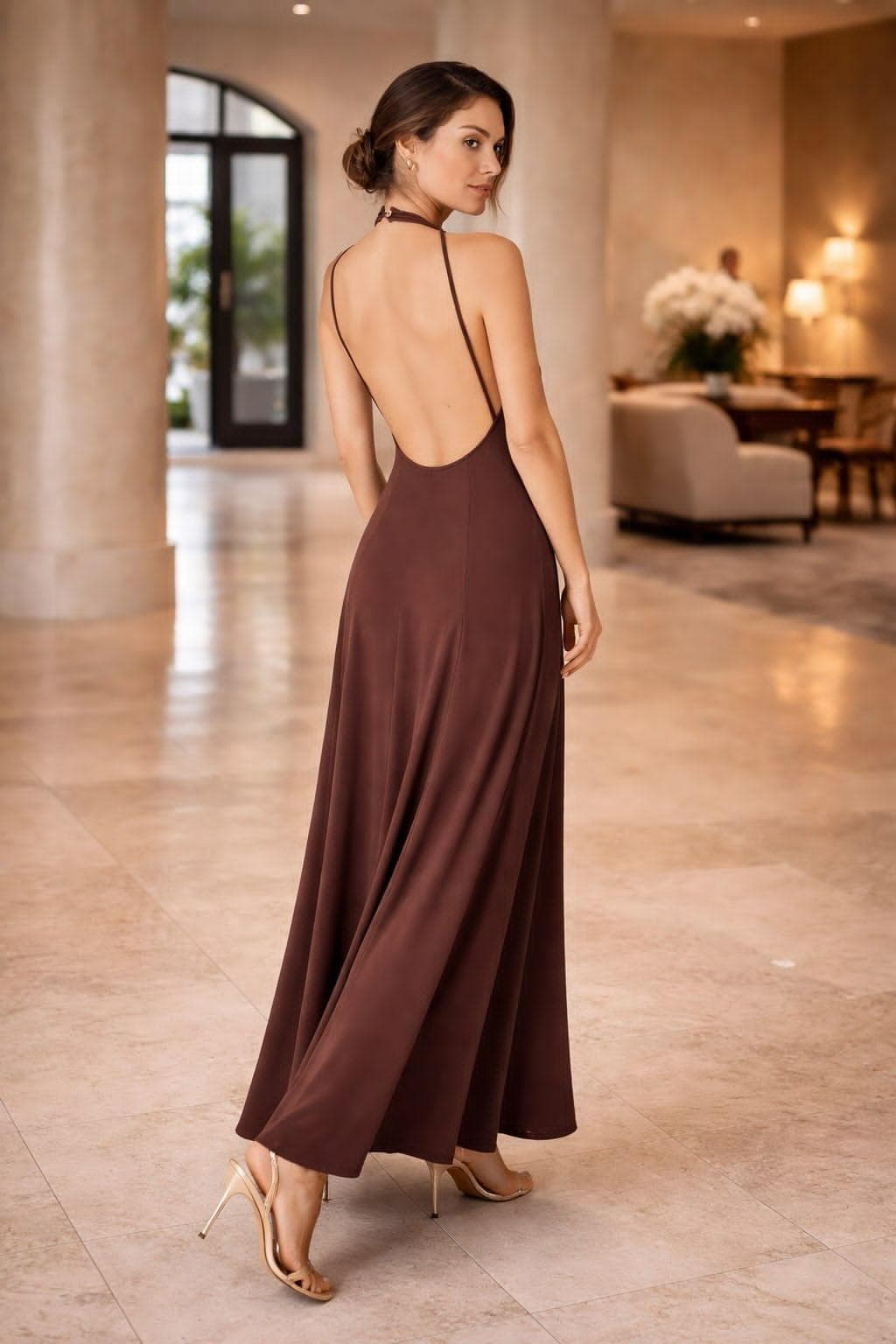 Vestido largo RHODA con caída fluida